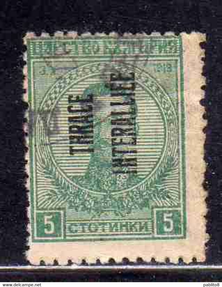 THRACE GREECE TRACIA GRECIA 1920 BULGARIAN STAMPS INTERALLIEE OVERPRINTED TSAR BORIS III 5s USED USATO OBLITERE' - Thrakien