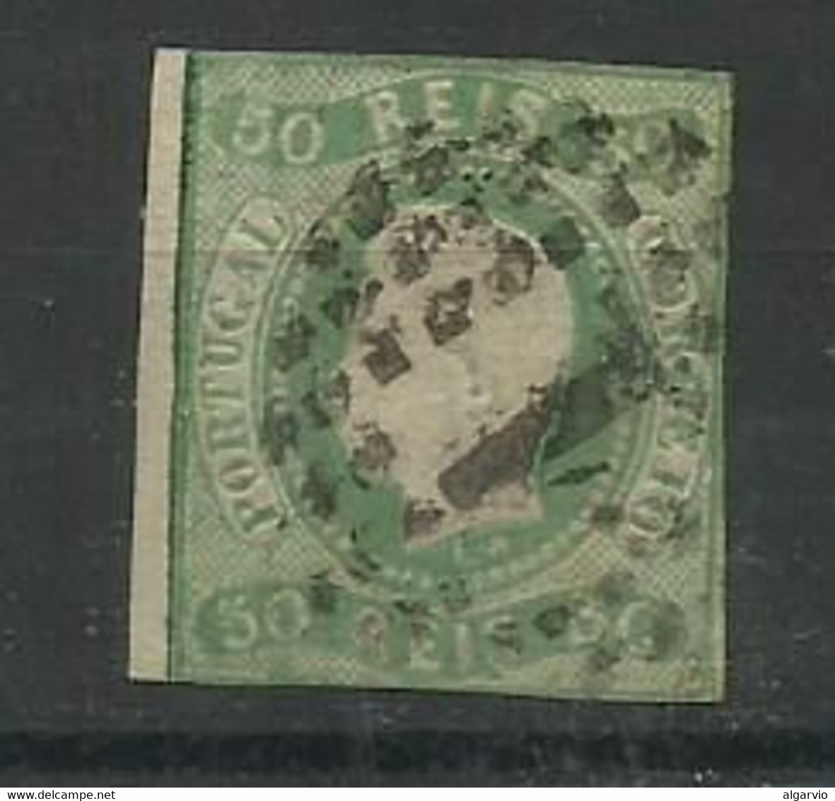 Portugal. 1866/7 D Luis Fita Curva N/dent. # 23 , 50rs Verde  Usado, 2ª Escolha Lt  ,415 - Gebraucht