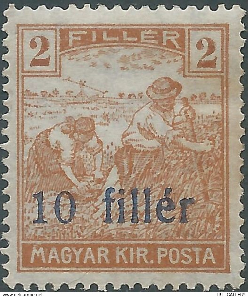 Hungary-Temesvàr, Serbian Zone 1919,MAGYAR KIR POSTA,Overprinted 10 Fillèr On 2 FILLER - Temesvár