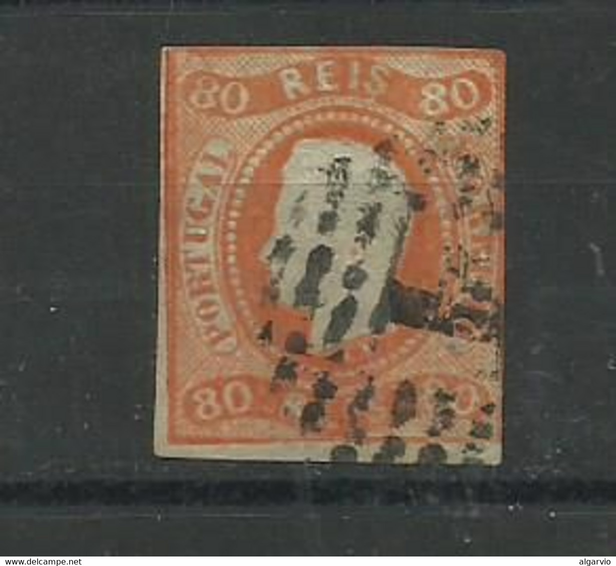 Portugal. 1866/7 D Luis Fita Curva N/dent. # 24 80rs Laranja Usado 2ª Escolha Lt  ,417 - Oblitérés