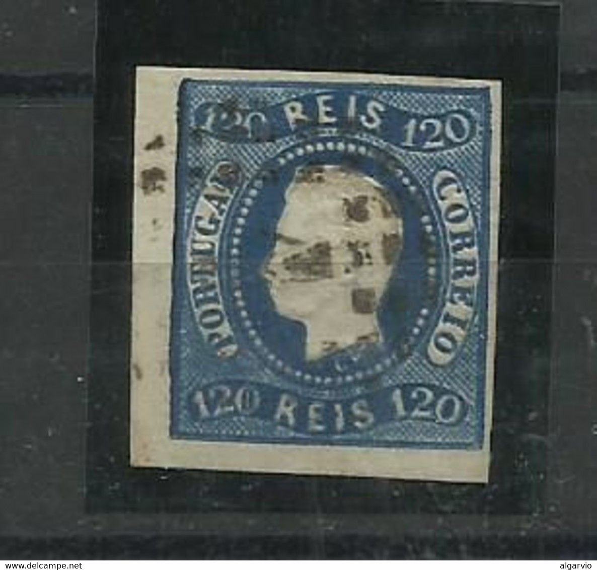 Portugal. 1866/7 D Luis Fita Curva N/dent. # 26  Usado 120rs Azul, Bonito, Lt  ,418 - Oblitérés