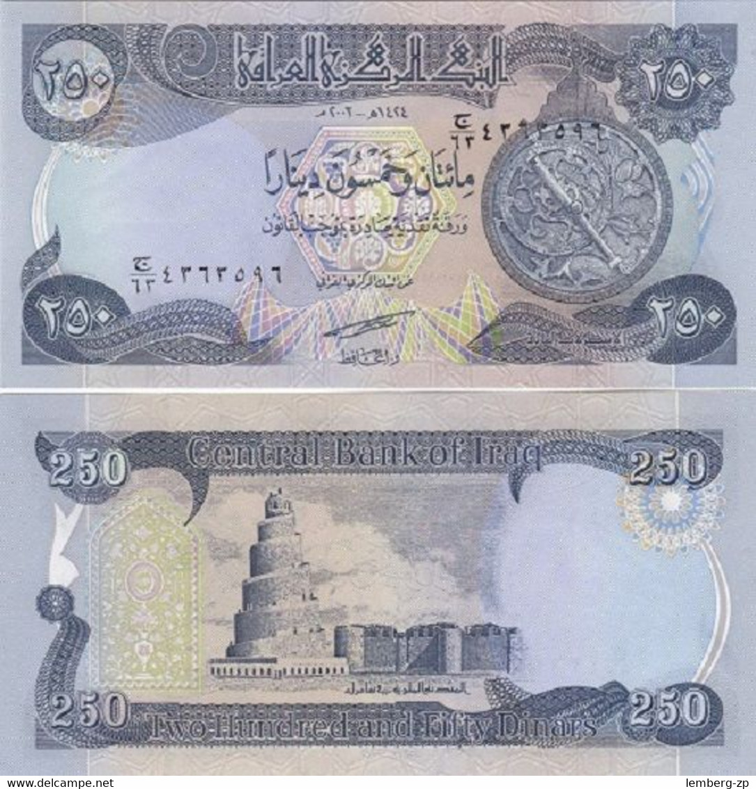 Iraq - 5 Pcs X 250 Dinars 2003 P. 91a AUNC / UNC Lemberg-Zp - Iraq