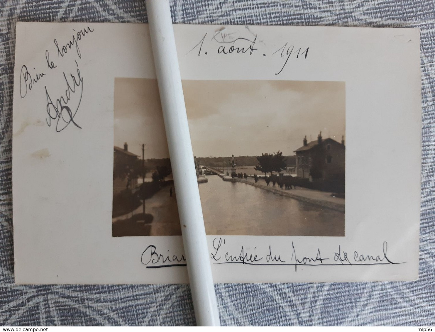 45 BRIARE L'ENTREE DU PONT DU CANAL CARTE PHOTO 1911 - Briare