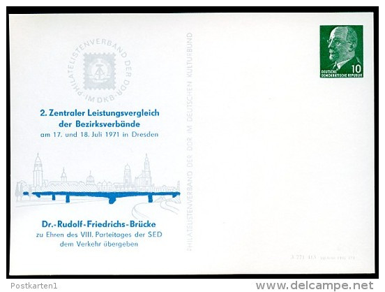 DDR PP9 D2/009 Privat-Postkarte DR.-RUDOLF-FRIEDRICHS-BRÜCKE Dresden 1971 - Cartes Postales Privées - Neuves