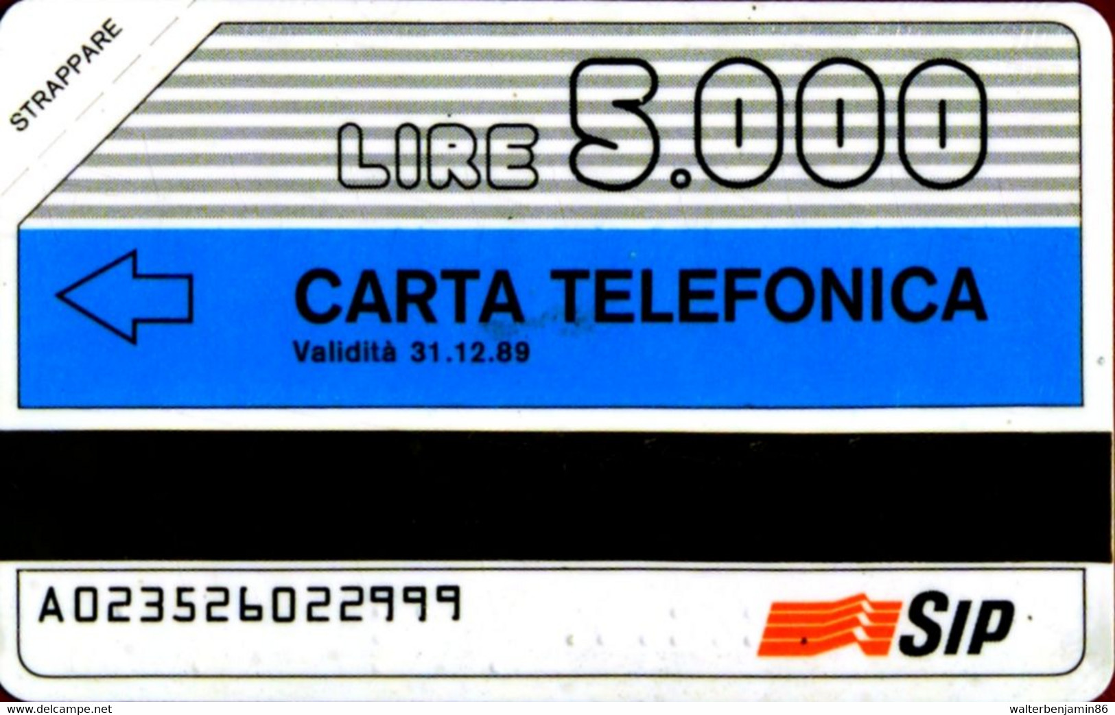 C&C 5212 SCHEDA TELEFONICA NUOVA PROTOTIPO FASCE ORARIE 31.12.89 5.000 L. MAN - Tests & Service