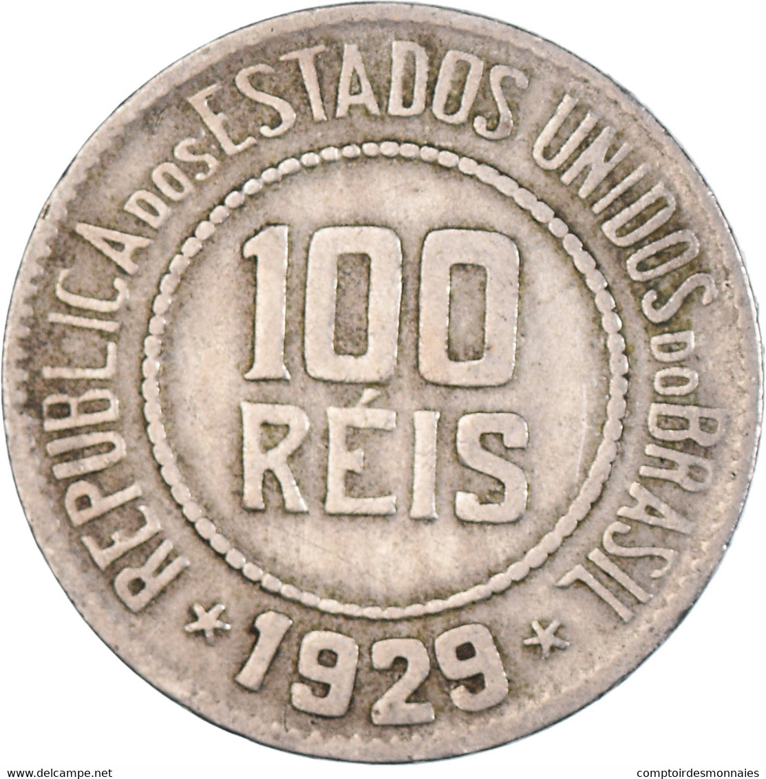 Monnaie, Brésil, 100 Reis, 1929 - Brazil