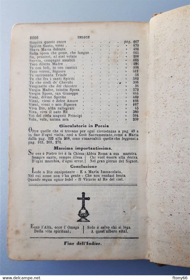 Antico MANUALE DI FILOTEA del Sacerdote Giuseppe Riva - Milano 1869