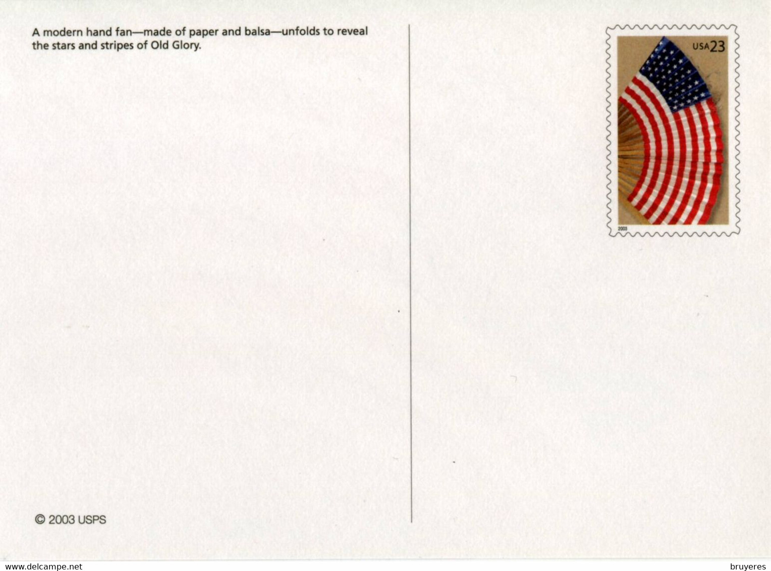 ENTIER POSTAL** De 2003 Des USA Sur CP Avec Timbre Et Illust. "EVENTAIL" - 2001-10