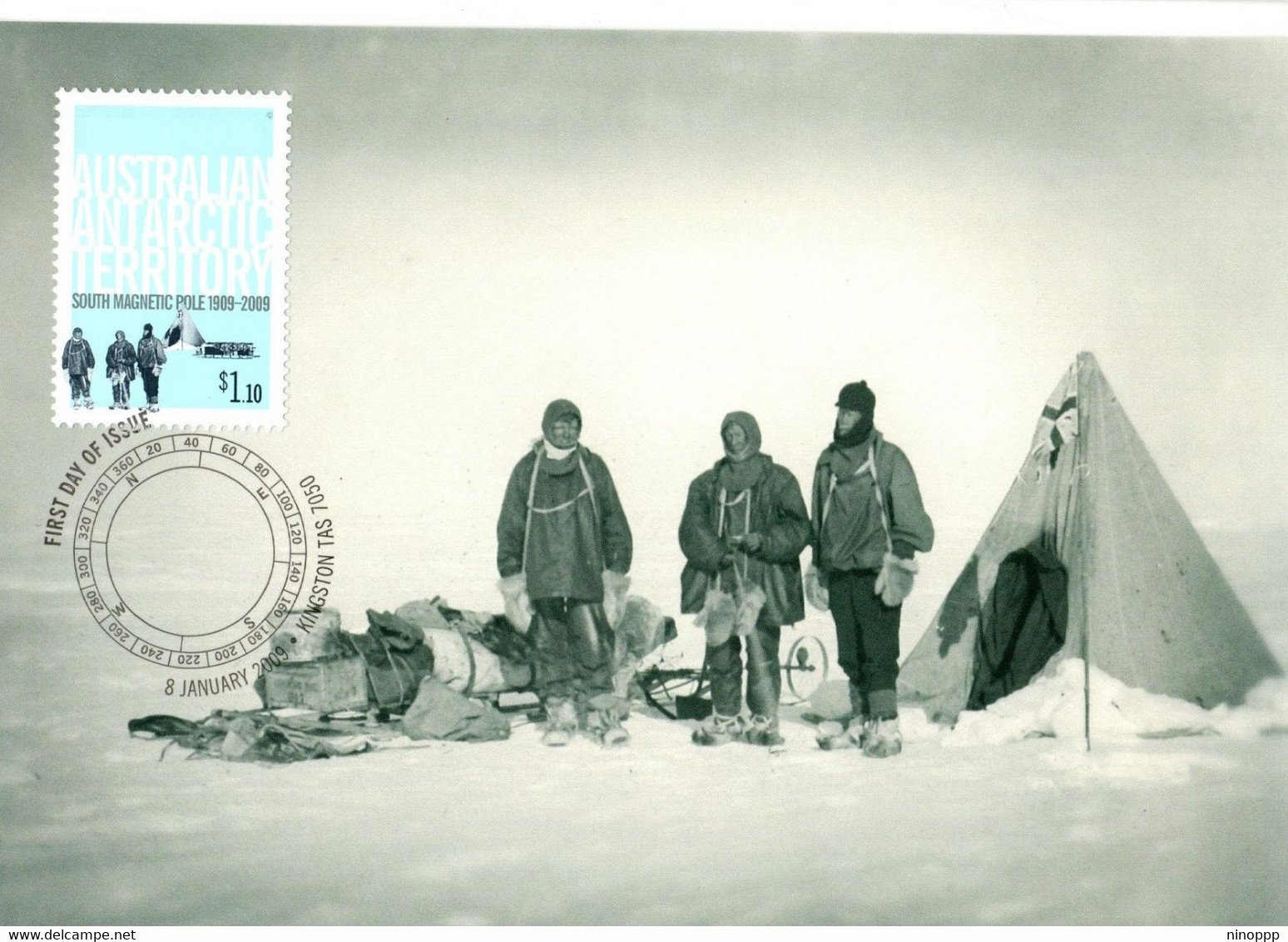 Australian Antarctic Territory 2009 South Magnetic Pole, David,Mawson And Ackay At Camp,MC - Cartes-maximum