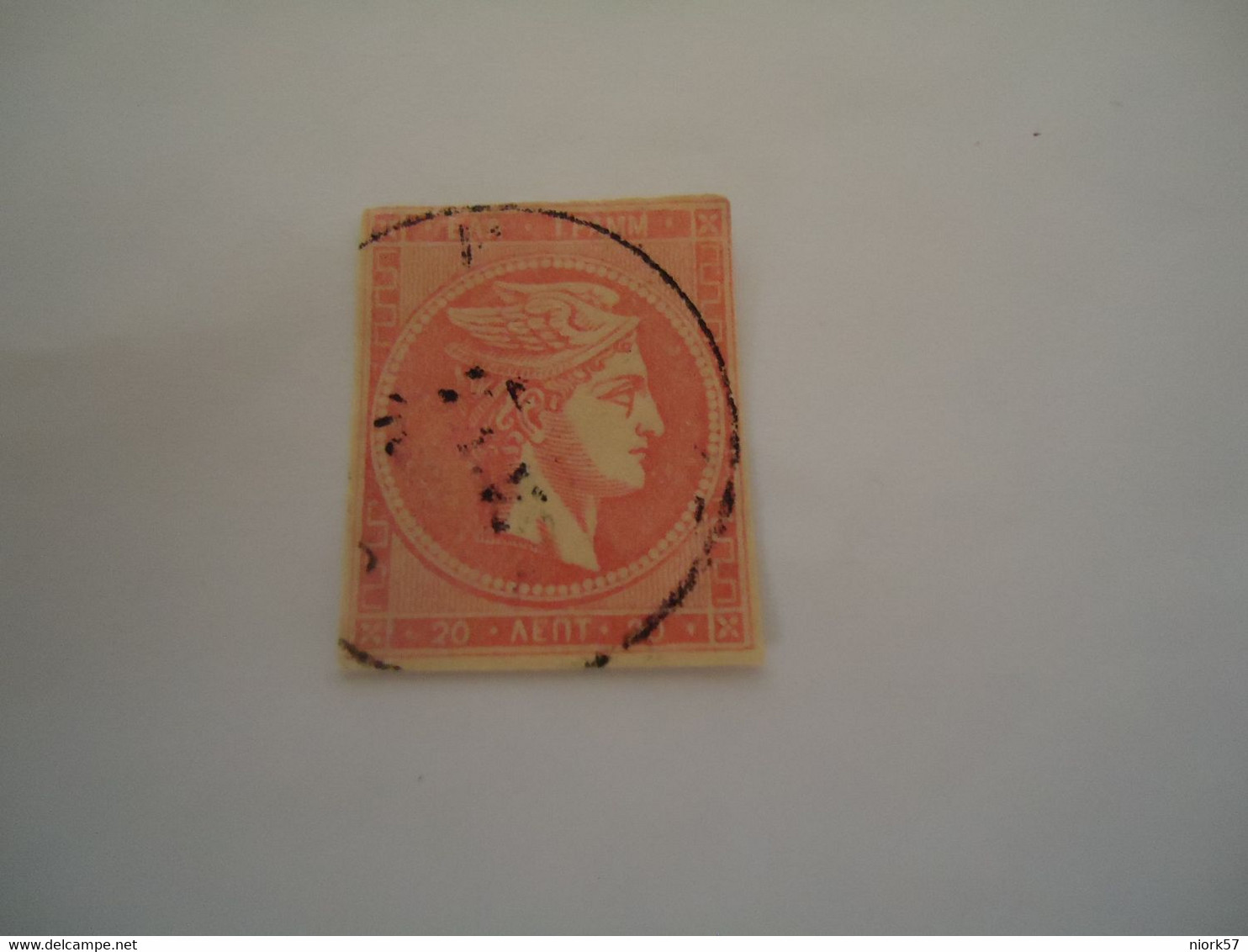GREECE USED LARGE HERMES HEADS  20L   WITH  POSTMARK - Altri & Non Classificati