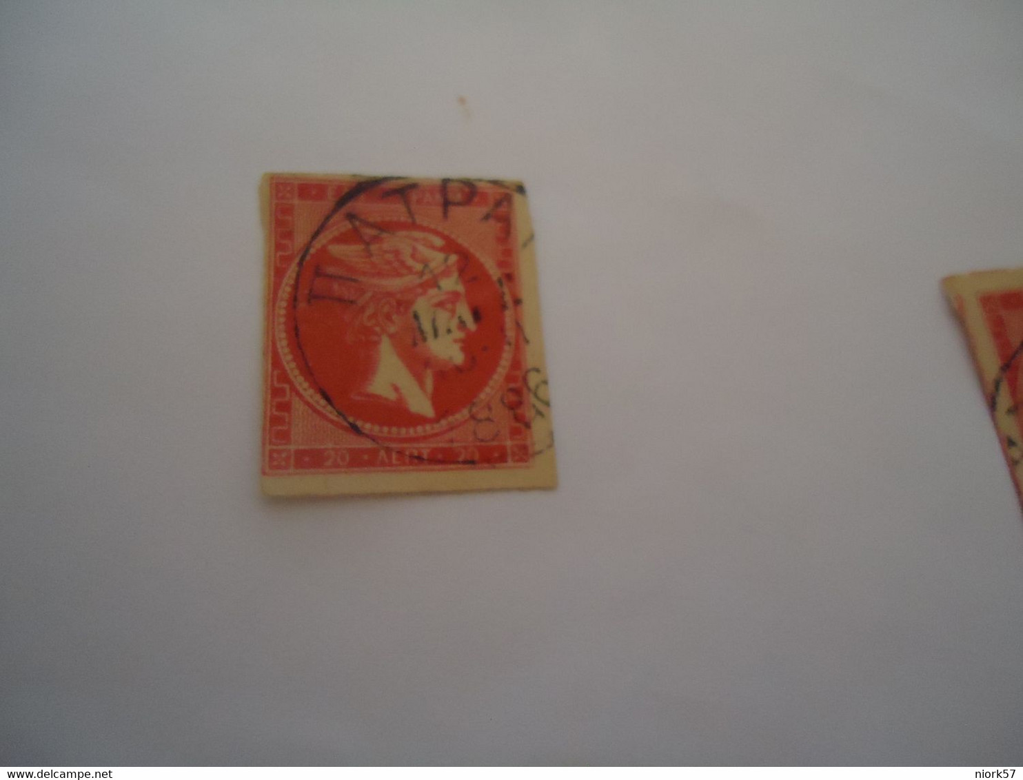 GREECE USED LARGE HERMES HEADS  20L   WITH  POSTMARK   ΠΑΤΡΑ - Andere & Zonder Classificatie