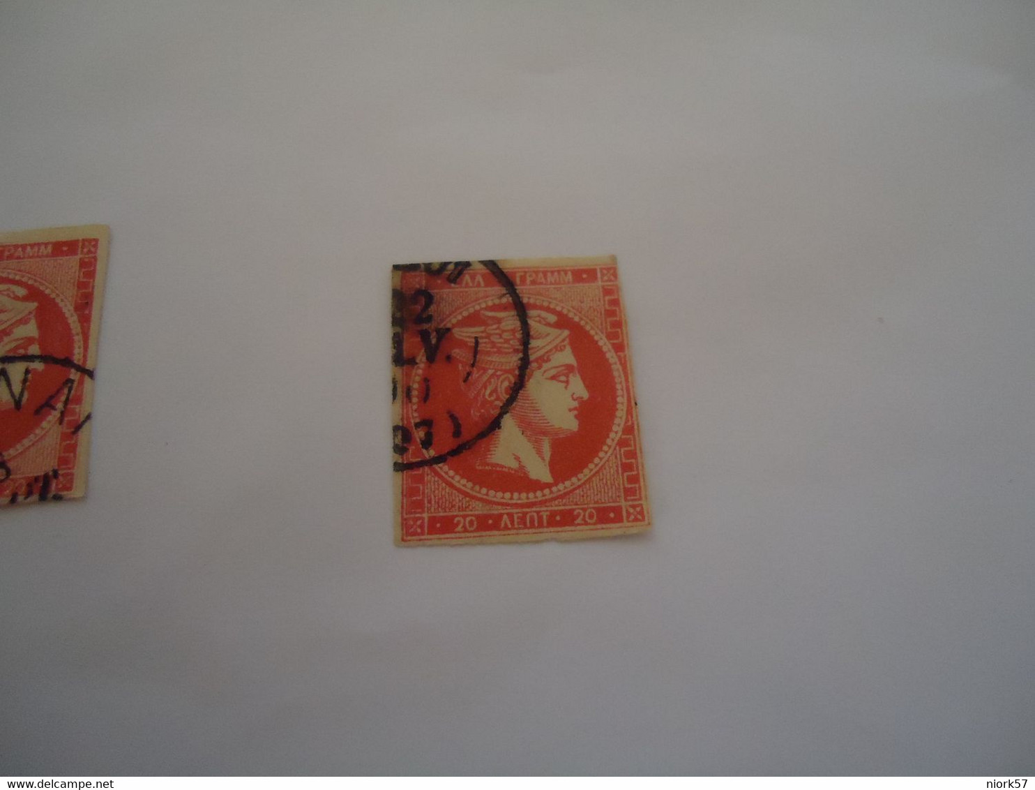 GREECE USED LARGE HERMES HEADS  20L   WITH  POSTMARK - Other & Unclassified