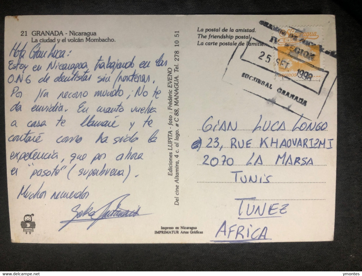 Postcard Granada And Mombacho Volcano Circulated In 1998 - Nicaragua