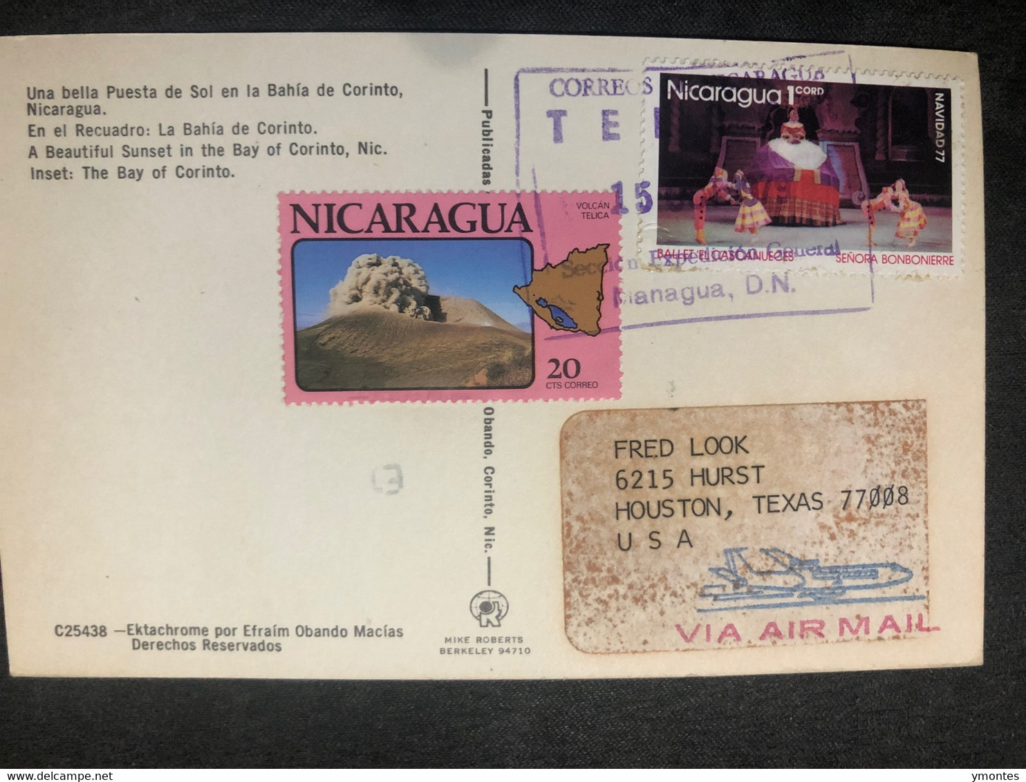 Postcard Bay Of Corinto , Circulated 1977 - Nicaragua