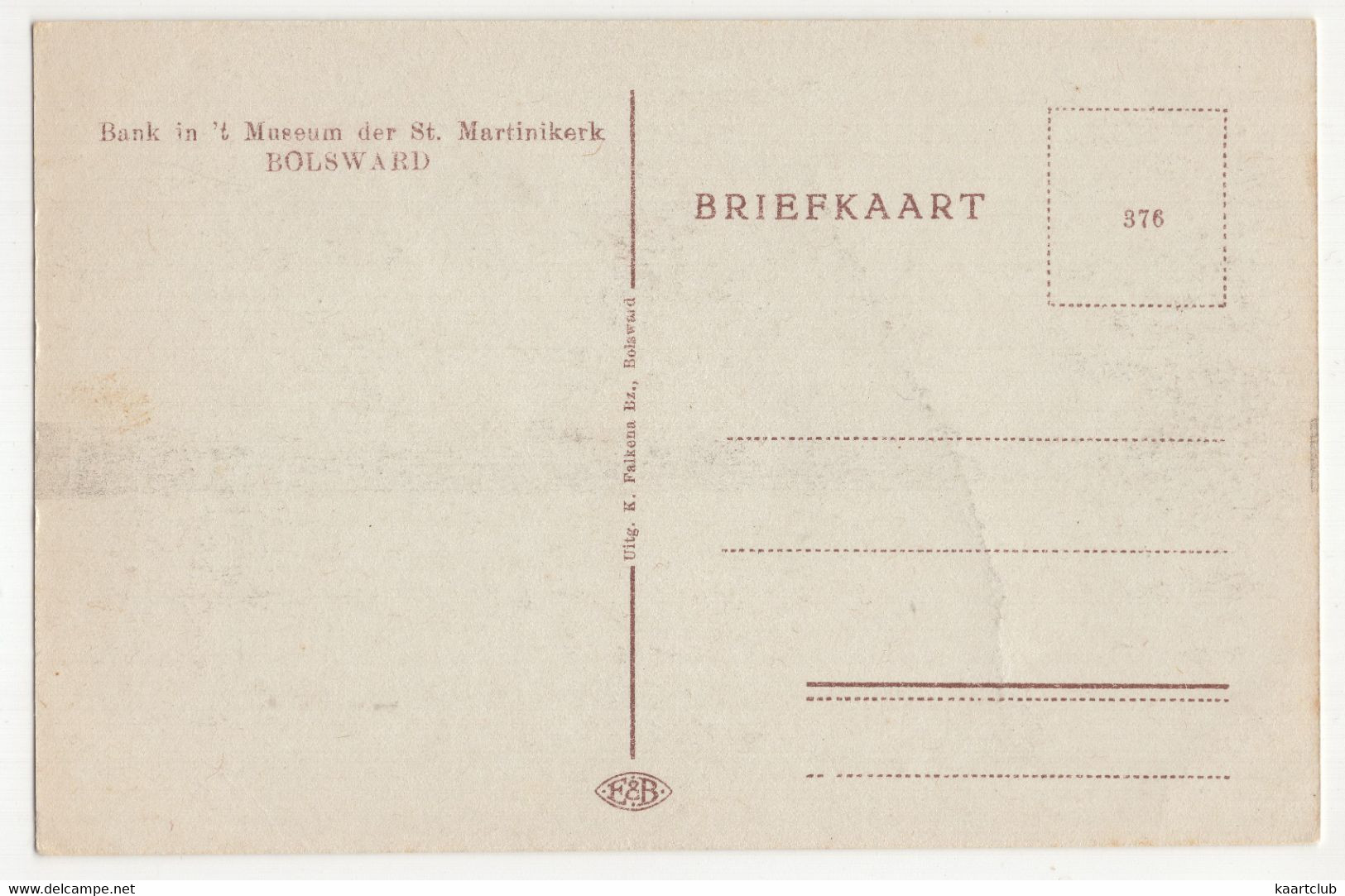 Bolsward - Bank In 't Museum Der St. Martinikerk - (Friesland, Nederland/Holland) - Bolsward