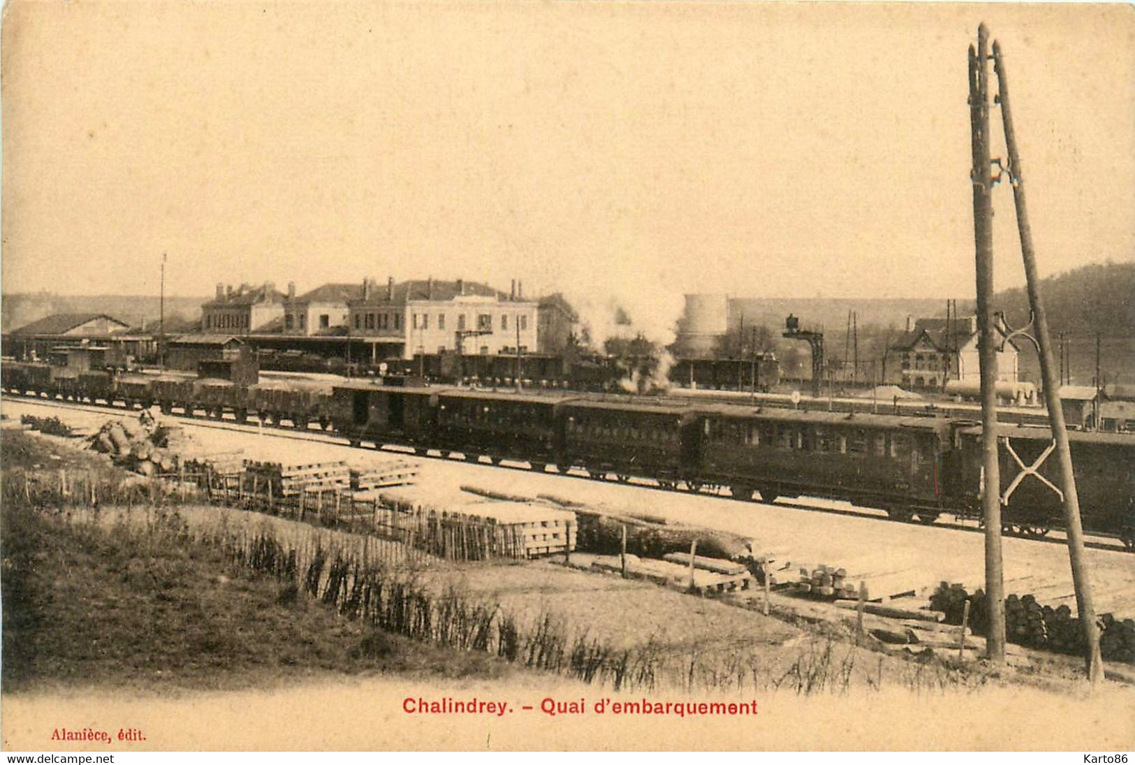 Chalindrey * La Gare * Quai D'embarquement * Wagons * Ligne Chemin De Fer - Chalindrey