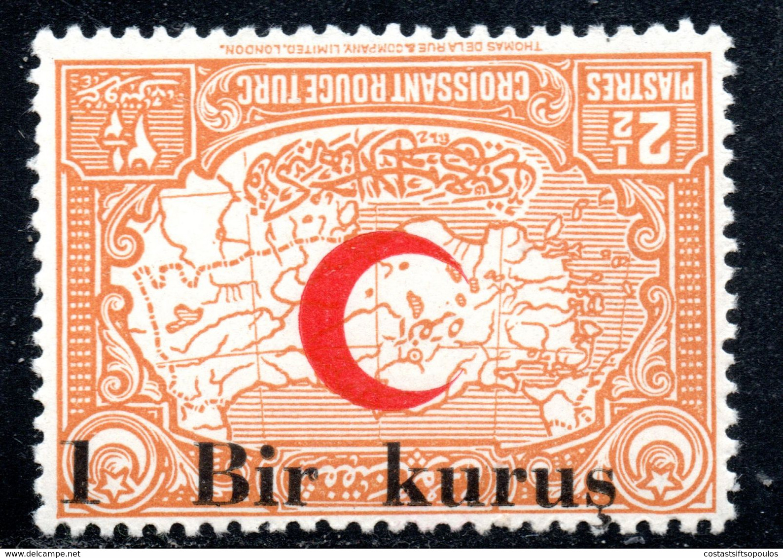 1011.TURKEY,1933-1934 RED CRESCENT,MAP MICH.24,SC.RA 21 INVERTED SURCHARGE,MNH,UNRECORDED - Nuovi