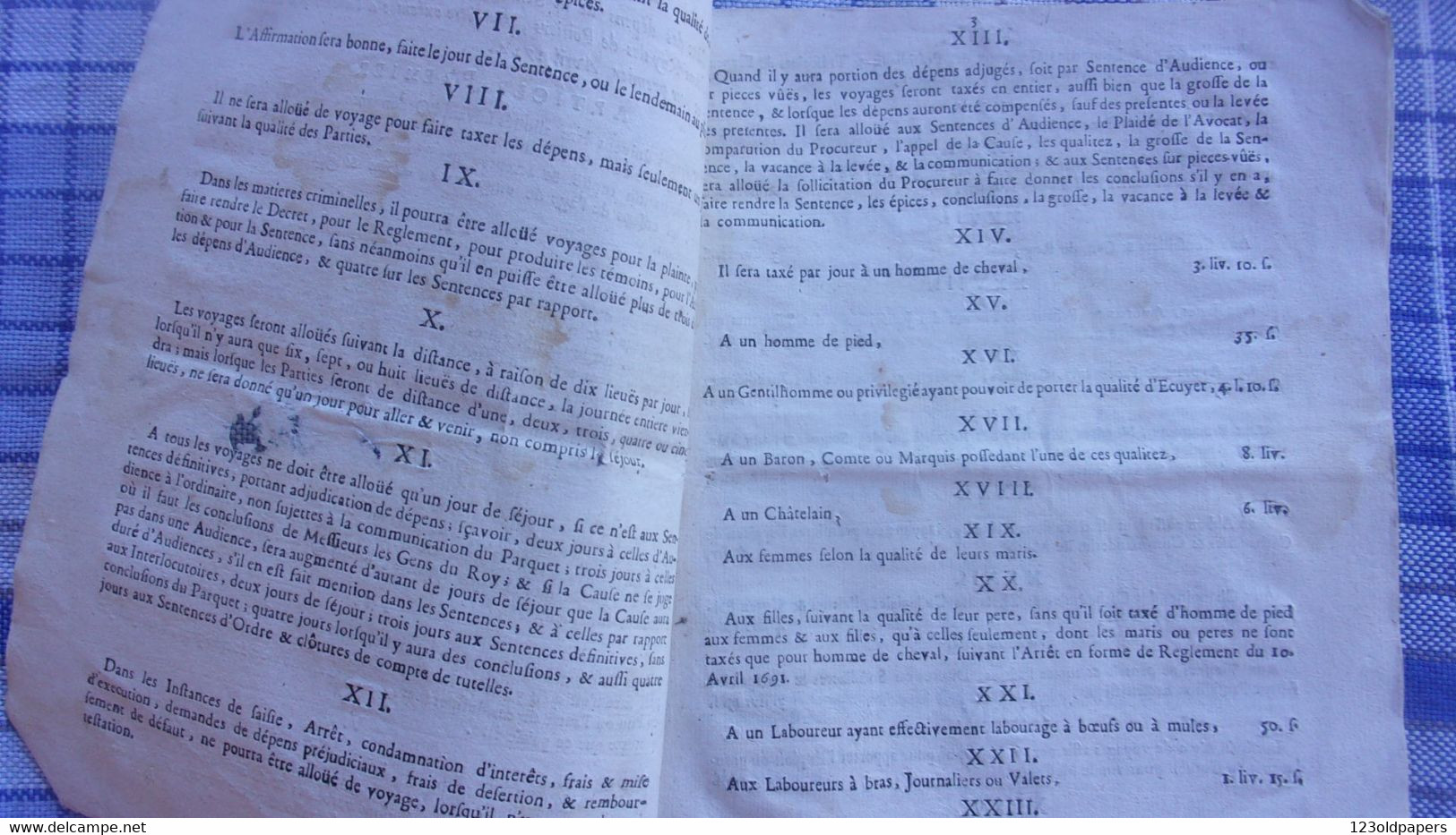 ♥️POITOU POITIERS 1724 TARIF TAXE DEPENDS SENECHAUSSEE  ET JURIDICTIONS ROYALES 28 PAGES  ♥️ - Poitou-Charentes