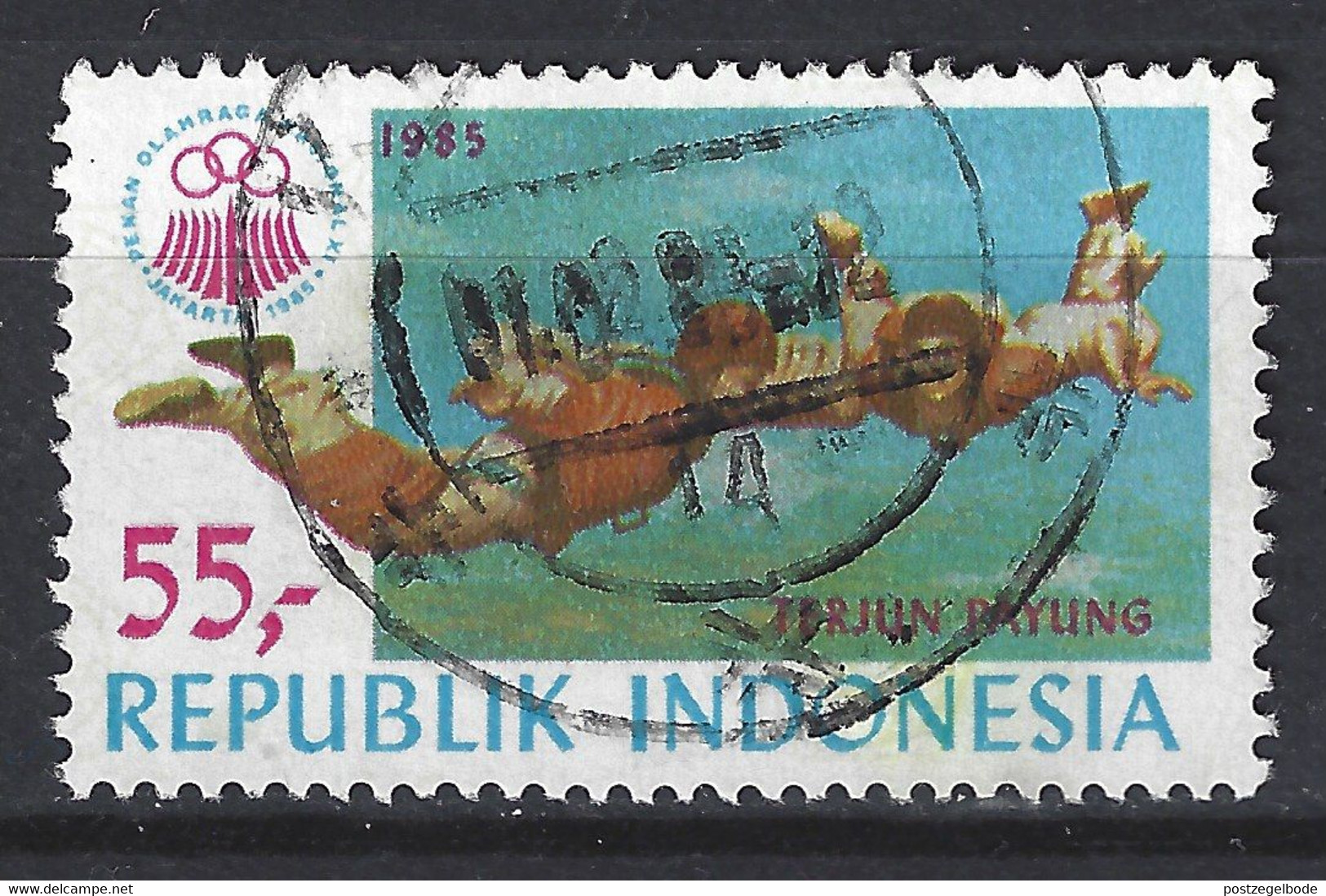 Indonesia Indonesie 1239 Used ; Parachutespringen Parachute Jumping 1985 - Parachutisme
