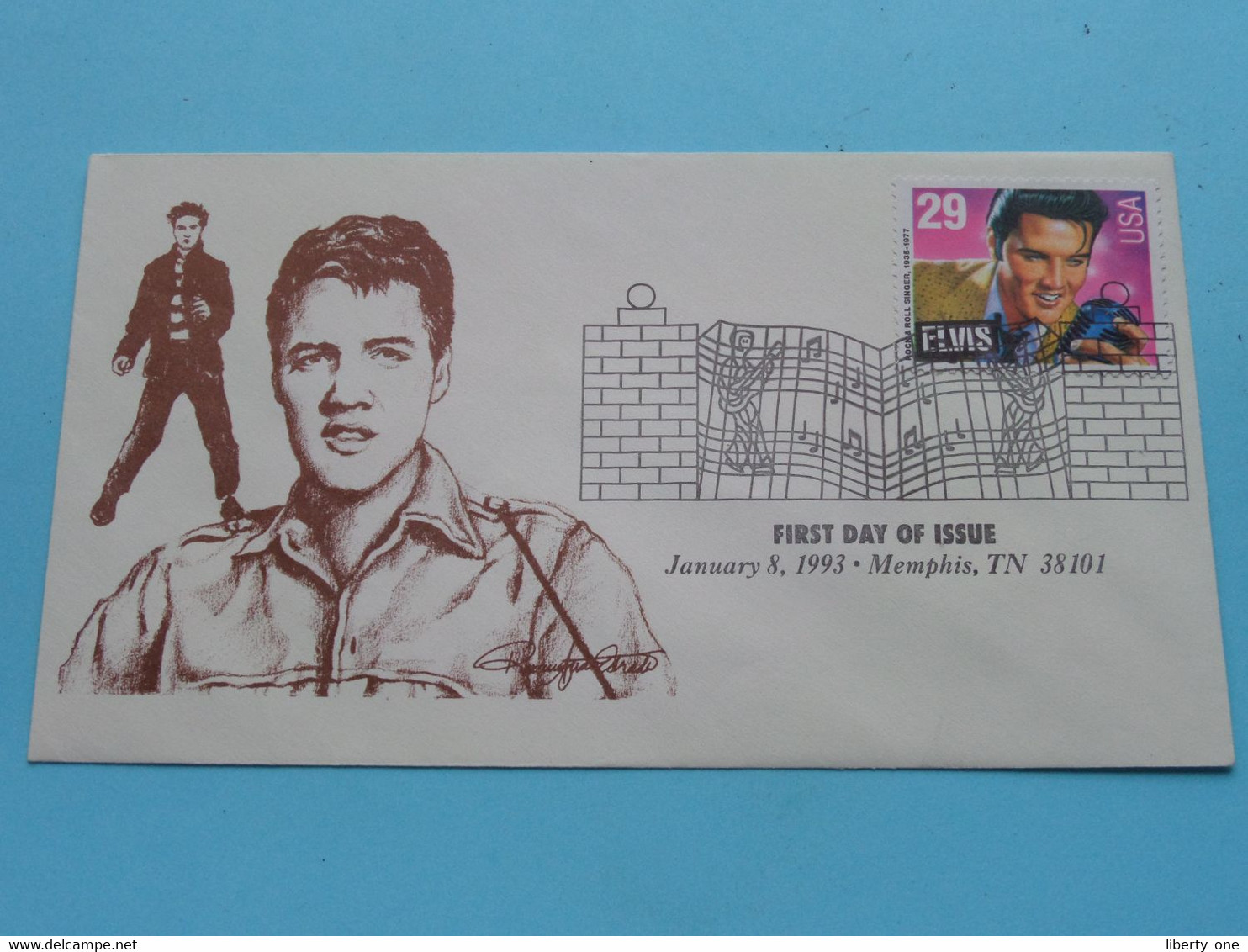 ELVIS First Day Of Issue - January 8, 1993 - Memphis, TN 38101 ( See/voir Scan ) FDC Glen Cachet 1992 ! - Elvis Presley