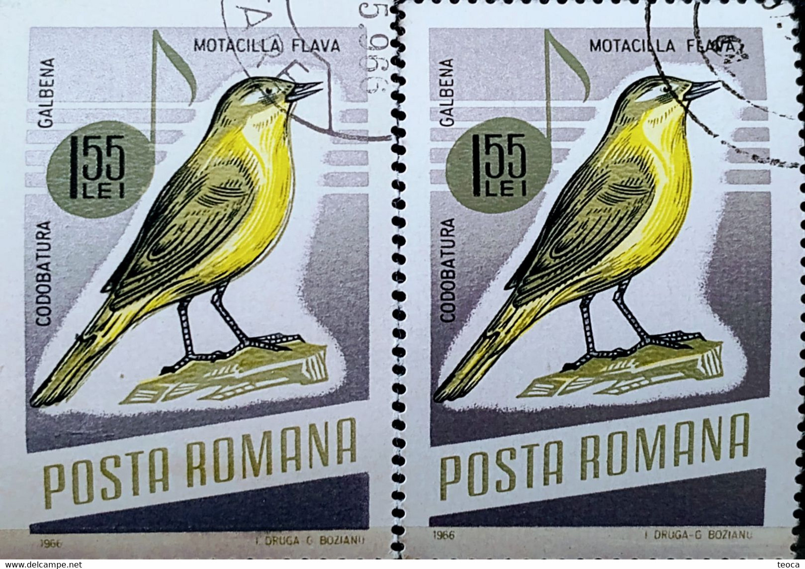 Errors Romania 1966 # MI 2506 Printed With  Songbirds With Displaced Bird - Errors, Freaks & Oddities (EFO)