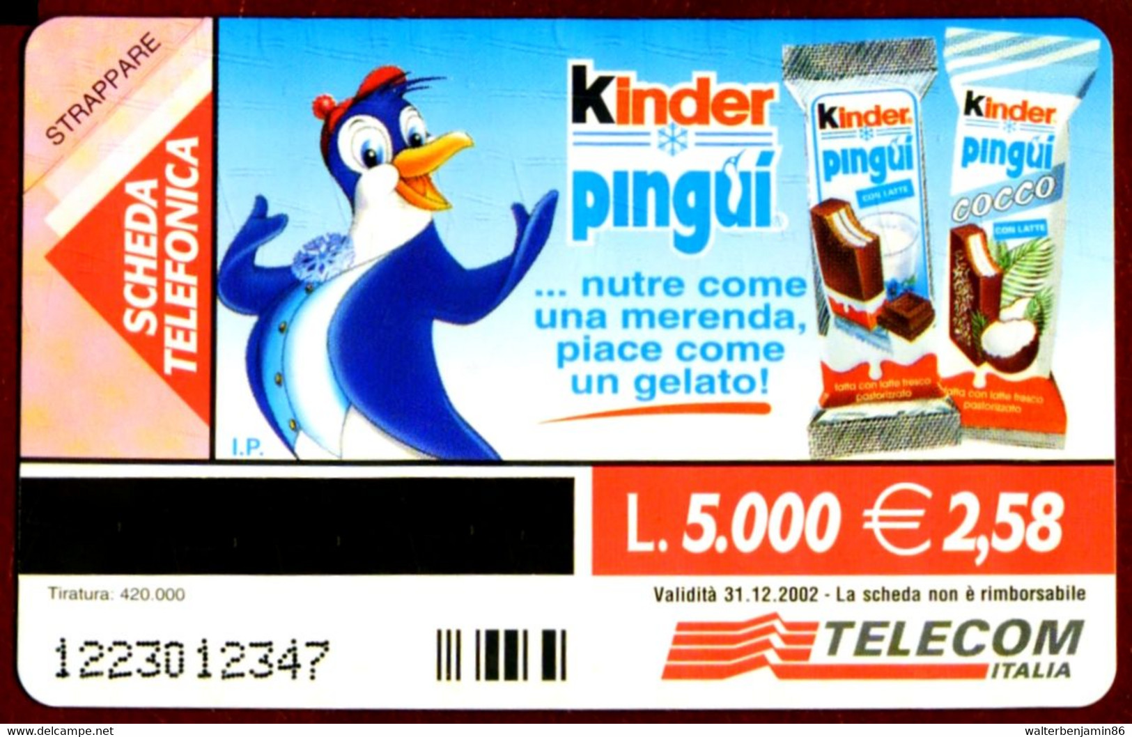 G 1314 C&C 3406 SCHEDA TELEFONICA NUOVA MAGNETIZZATA PINGUI' SEBASTIANI VARIANTE FALLA GIALLA - [3] Erreurs & Variétées