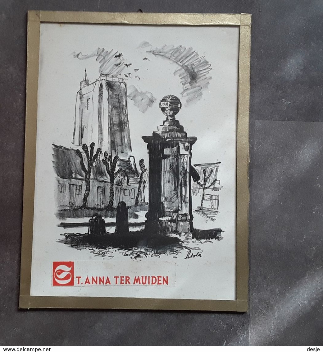 Tekening Sluis Sint Anna Ter Muiden Door Albert Setola (1916-1981) - Dessins