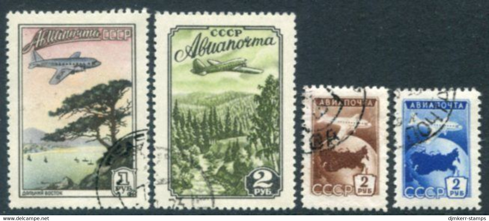 SOVIET UNION 1955 Airmail Definitive Used.  Michel 1749A,1760-62 - Gebruikt