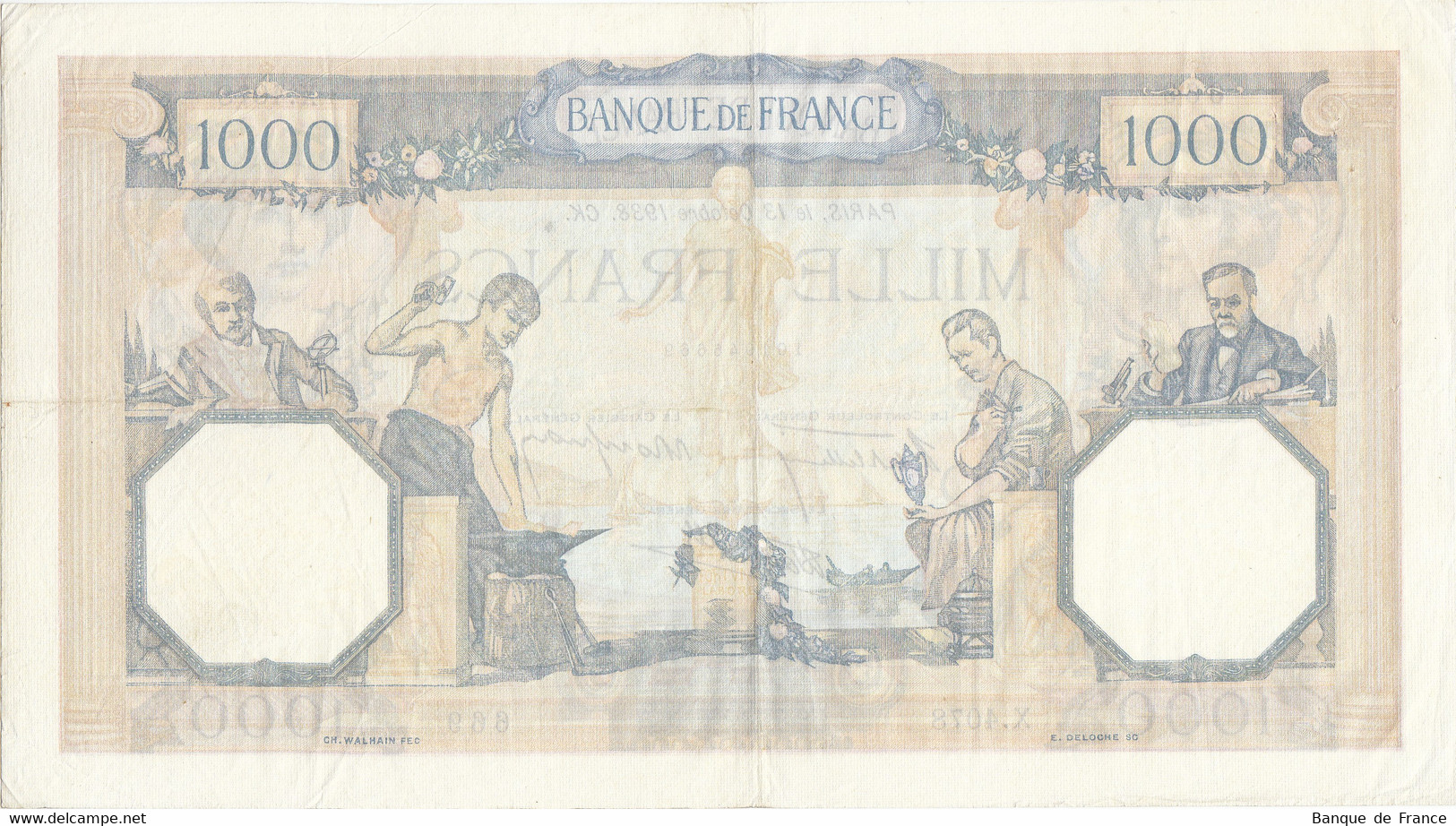 Billet 1000 F Cérès Et Mercure Du 13 Octobre 1938 FAY 38.29 Alph. X.4078 - 1 000 F 1927-1940 ''Cérès Et Mercure''