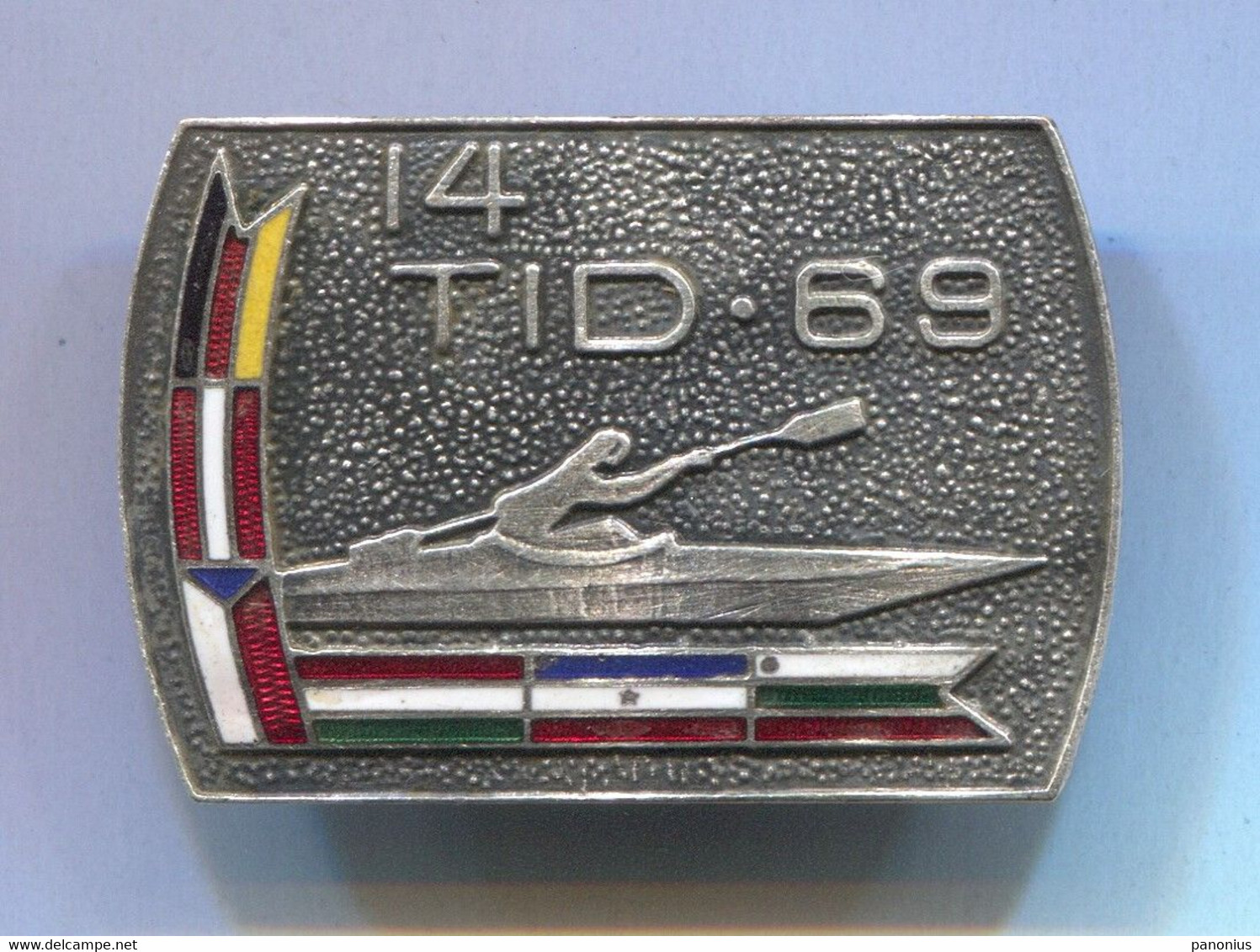 ROWING CANOE KAYAK - 14 TID 1969 European Rowing Championships, Enamel, Vintage Pin, Badge, Abzeichen - Canottaggio