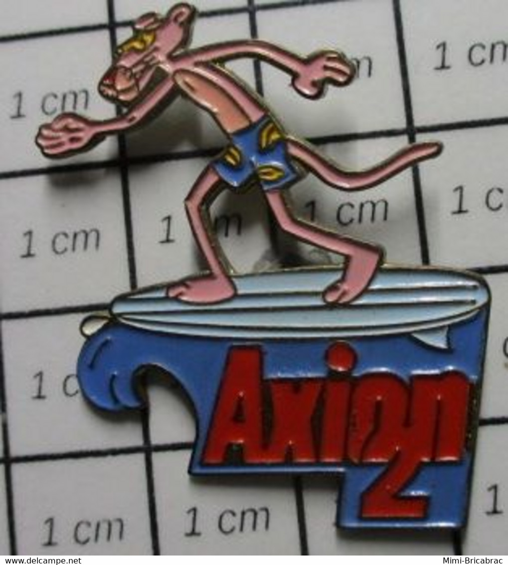 412f Pin's Pins / Beau Et Rare / THEME : JEUX OLYMPIQUES / BARCELONA 1992 SURF PANTHERE ROSE LESSIVE AXION 2 - Jeux Olympiques