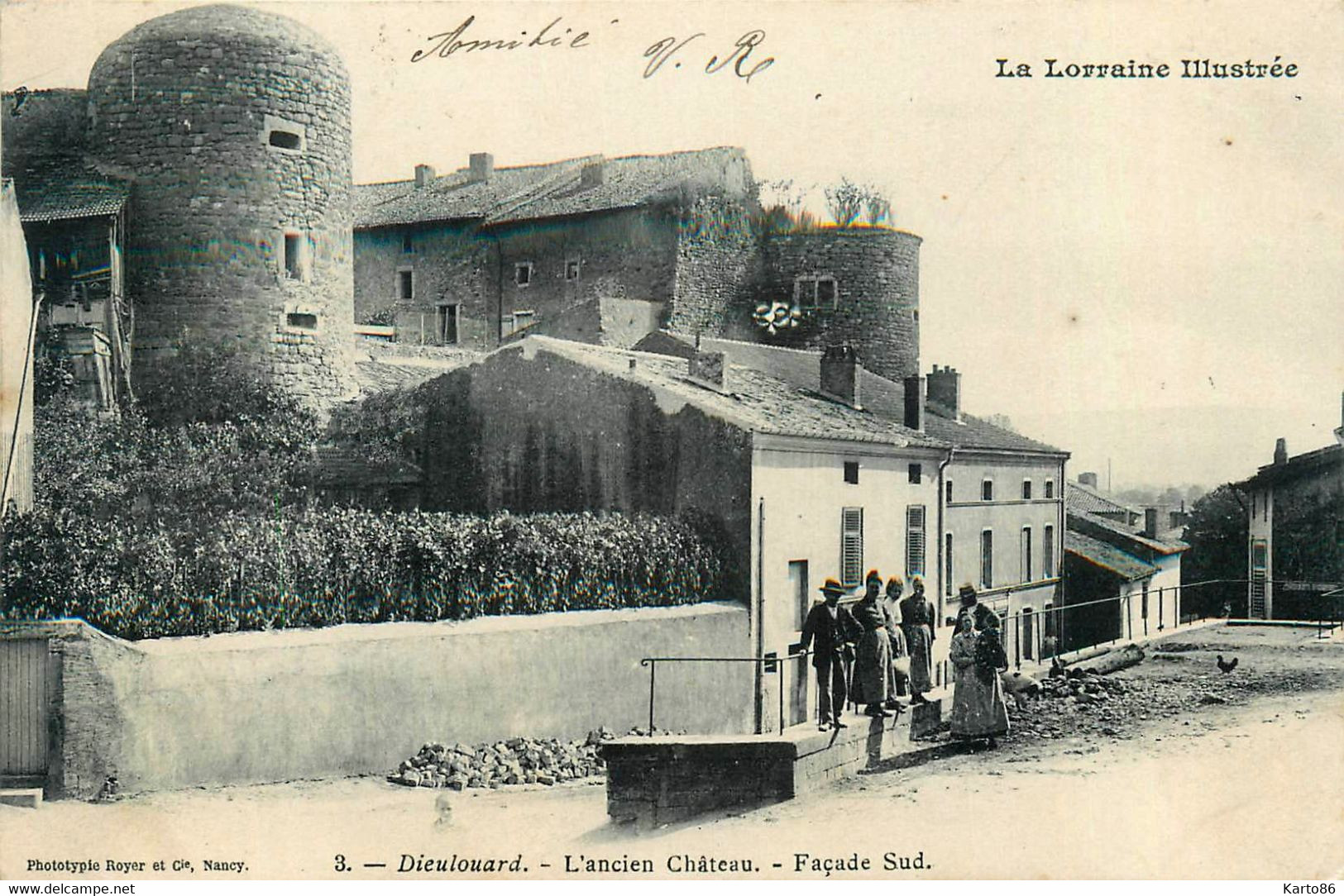 Dieulouard * 1904 * Coin Du Village , Villageois , Ancien Château Et Façade Sud - Dieulouard