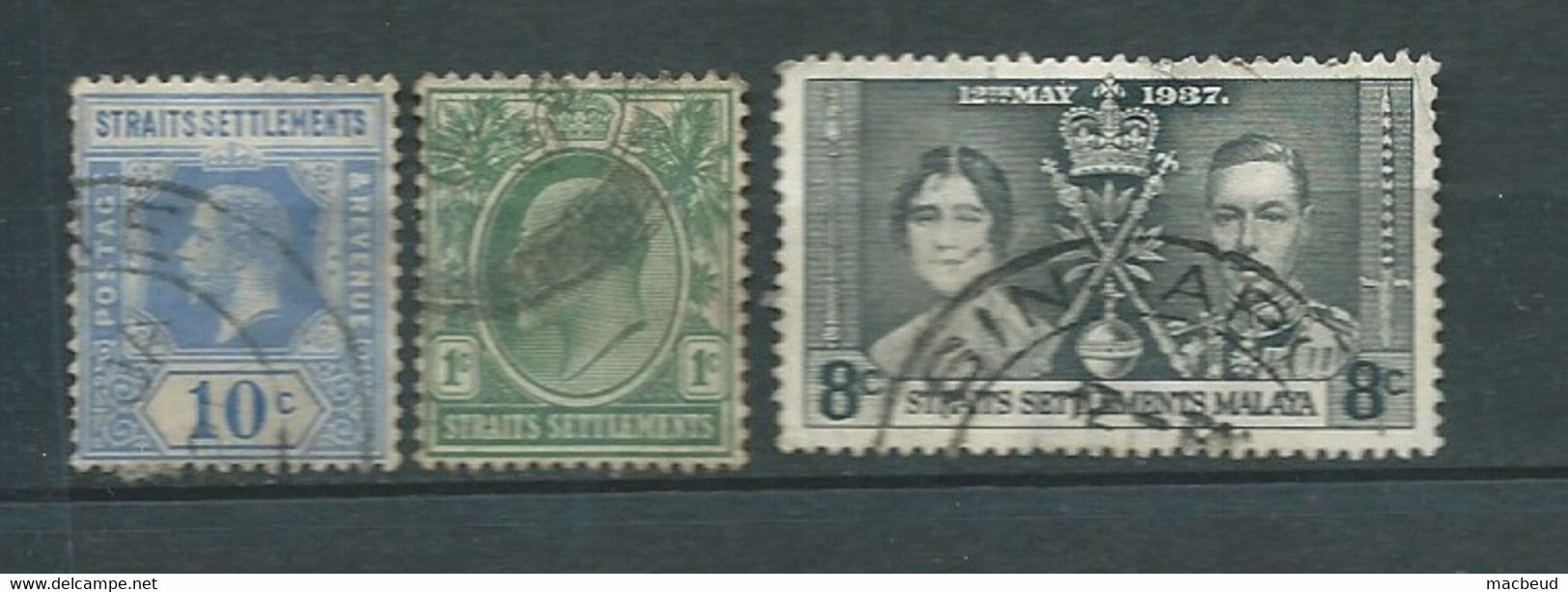 Straits Settlements   - Lot De 3 Timbres Oblitérés - Bip13604 - Straits Settlements