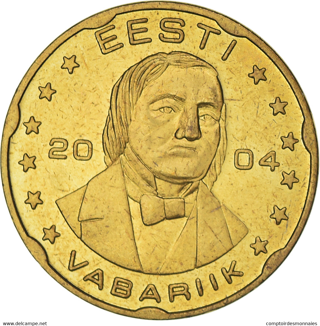 Estonie, 20 Euro Cent, 2004, Unofficial Private Coin, SUP+, Laiton - Estonia