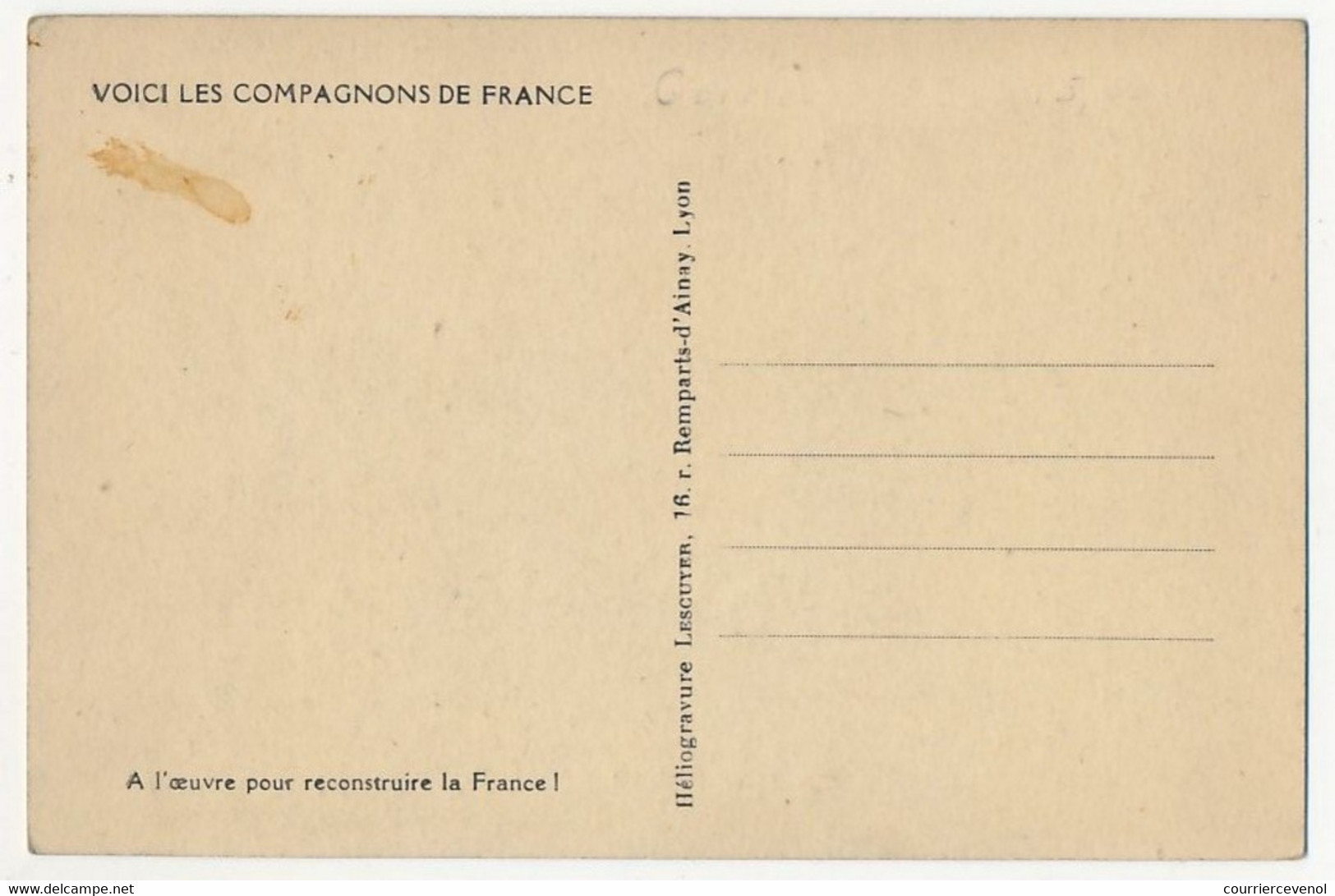 CPSM - VOICI LES COMPAGNONS DE FRANCE - A L'Oeuvre Pour Reconstruire La France - Oorlog 1939-45