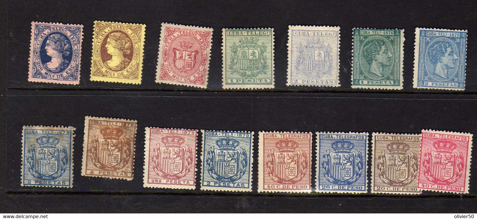 Cuba  (1868-96) - Timbres Telegraphes - Neufs* - MH - Télégraphes