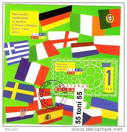 2012, Football Europ Soccer Championship, S/S – Used/oblit.(O)  Bulgaria / Bulgarie - Gebraucht