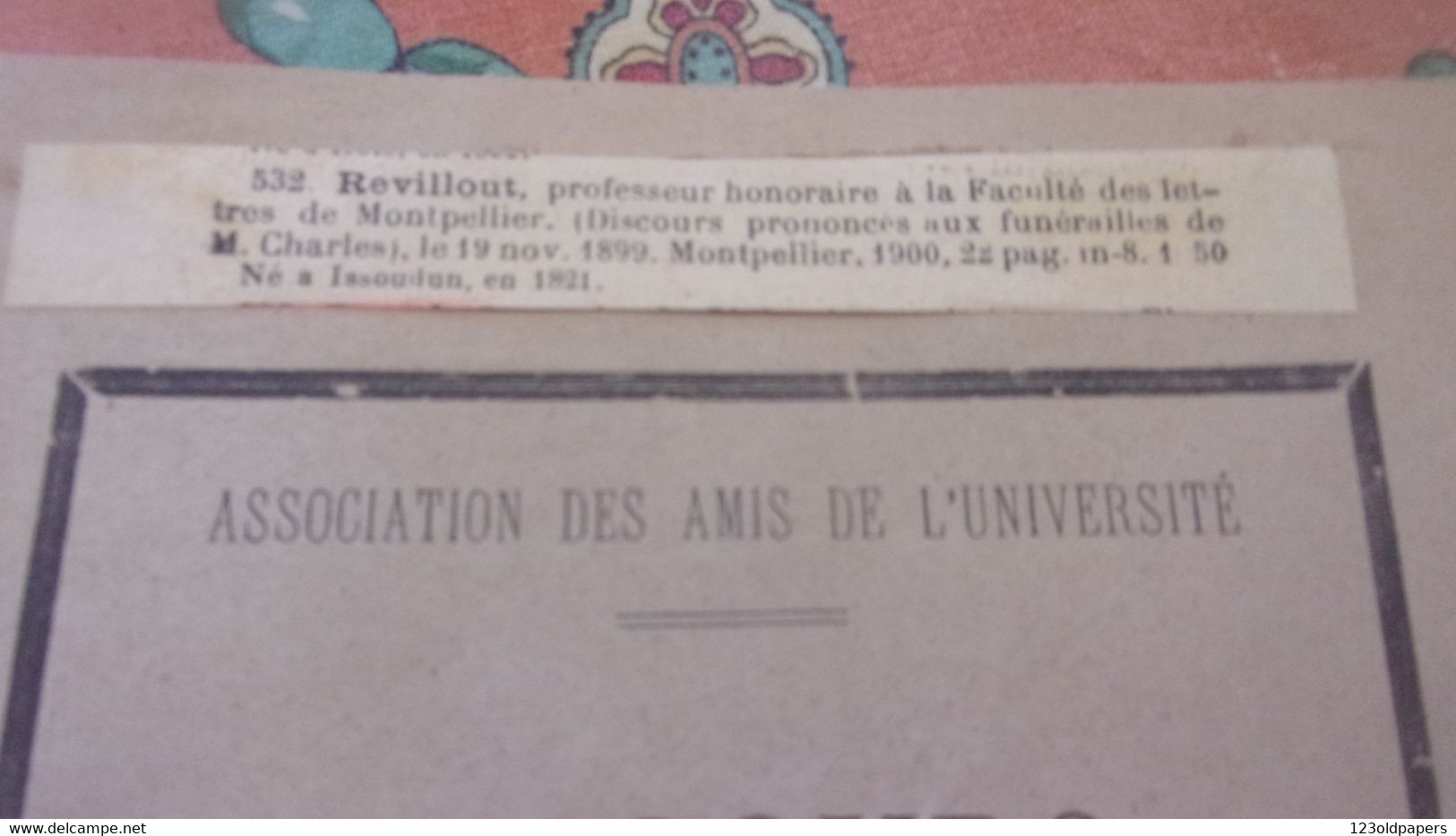 ♥️1899 BERRY DISCOURS  FUNERAILLES DE CHARLES REVILLOUT FACULTE DE MONTPELLIER NE A ISSOUDUN 1821♥️ - Centre - Val De Loire