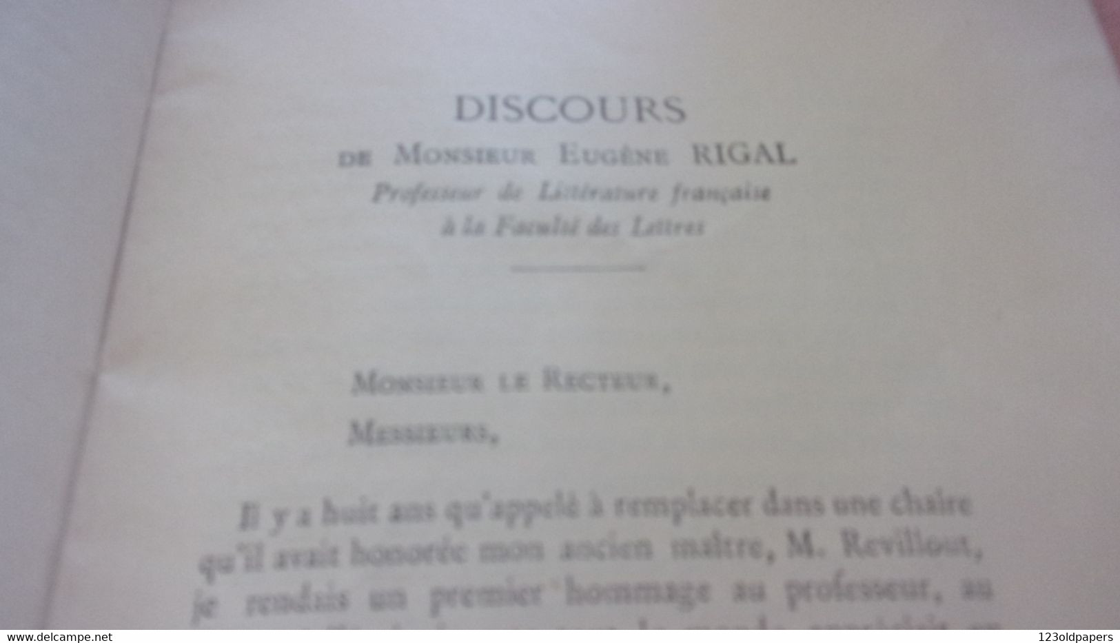 ♥️1899 BERRY DISCOURS  FUNERAILLES DE CHARLES REVILLOUT FACULTE DE MONTPELLIER NE A ISSOUDUN 1821♥️