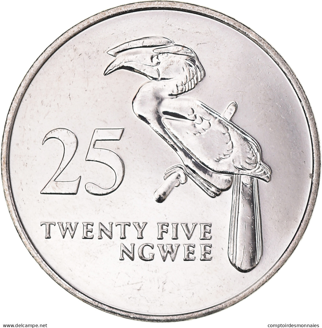 Monnaie, Zambie, 25 Ngwee, 1992, British Royal Mint, SUP, Nickel Plaqué Acier - Zambia