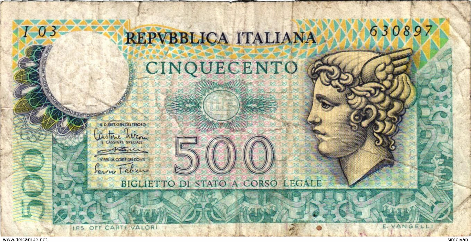 Italy 500 Lire 1974 P-94 Italien Italie #4165 - 500 Liras