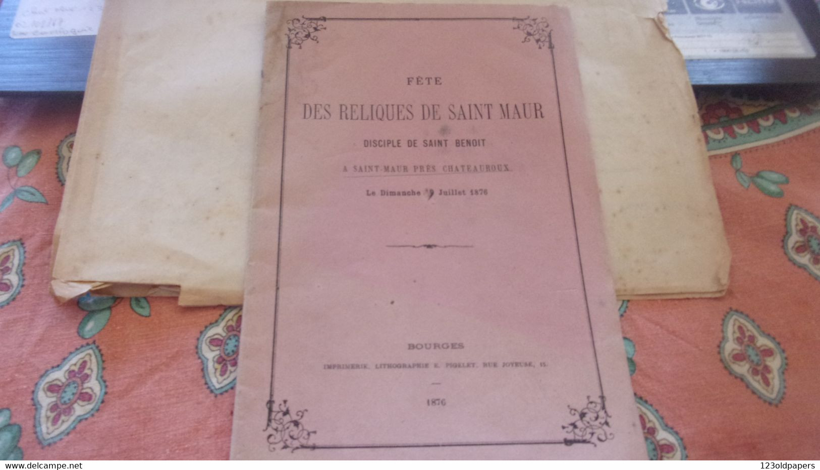 ♥️1876 INDRE DOM ALPHONSE GUEPIN BERRY Fête Des Reliques De Saint Maur,  à Saint-Maur, Près Châteauroux, ♥️ - Centre - Val De Loire