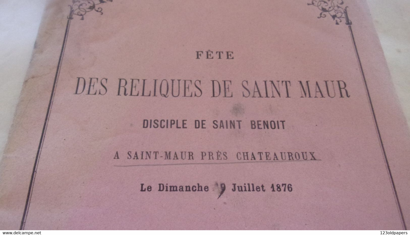 ♥️1876 INDRE DOM ALPHONSE GUEPIN BERRY Fête Des Reliques De Saint Maur,  à Saint-Maur, Près Châteauroux, ♥️ - Centre - Val De Loire