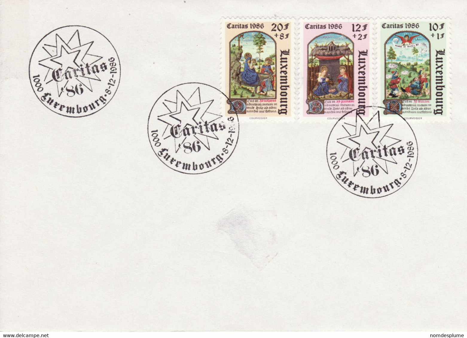 5019) Luxembourg  FDC 1986 Caritas Thin On  Cover Lettre Breif - Briefe U. Dokumente