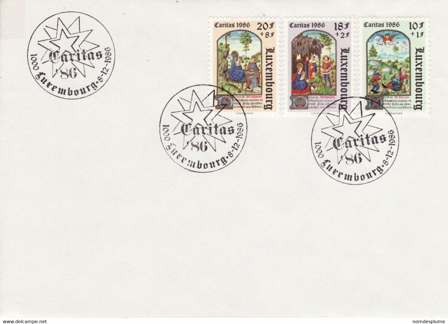 5020) Luxembourg  FDC 1986 Caritas Cover Lettre Breif - Brieven En Documenten