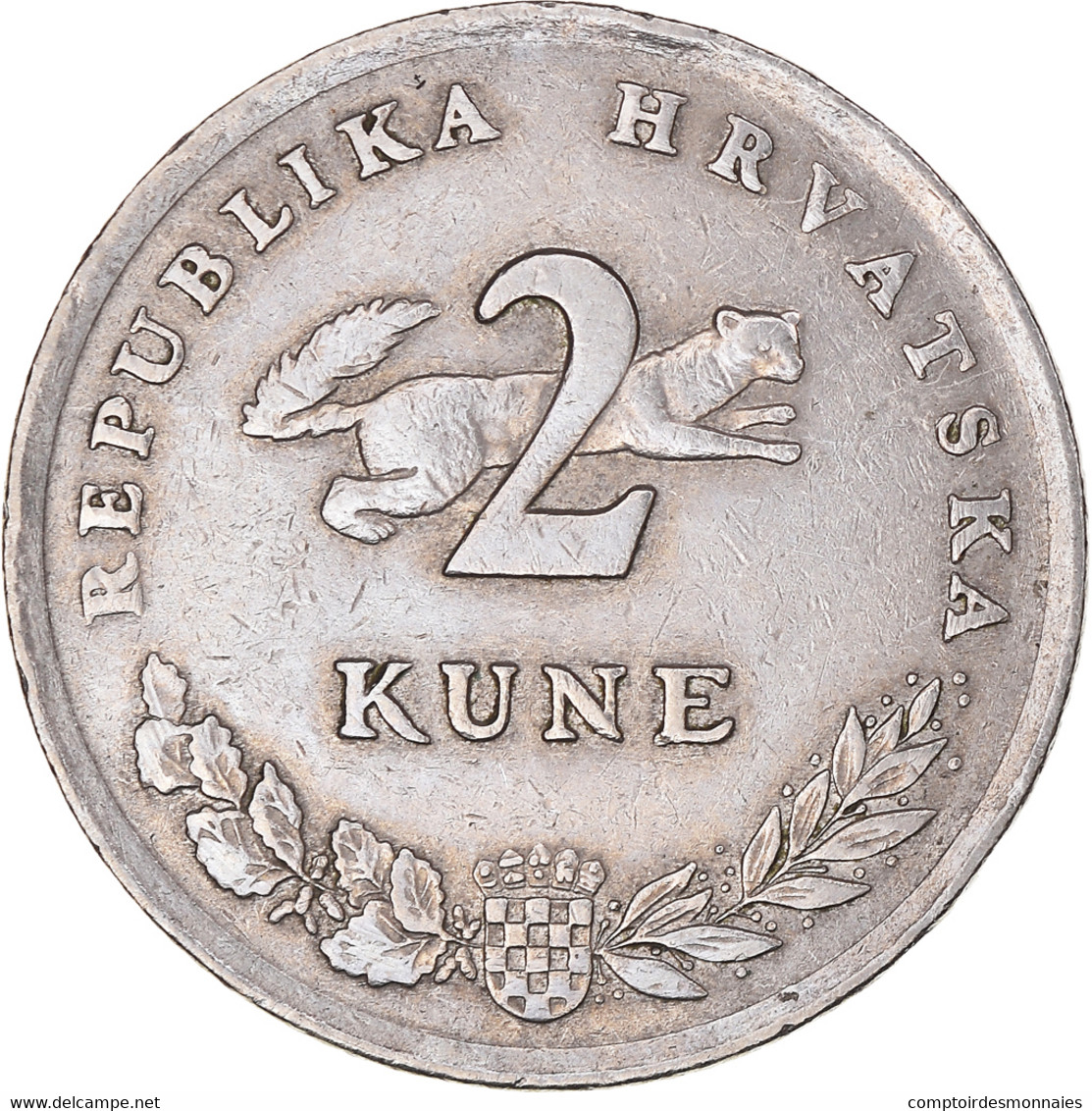 Monnaie, Croatie, 2 Kune, 1993, TTB+, Cuivre-Nickel-Zinc (Maillechort), KM:21 - Croatia
