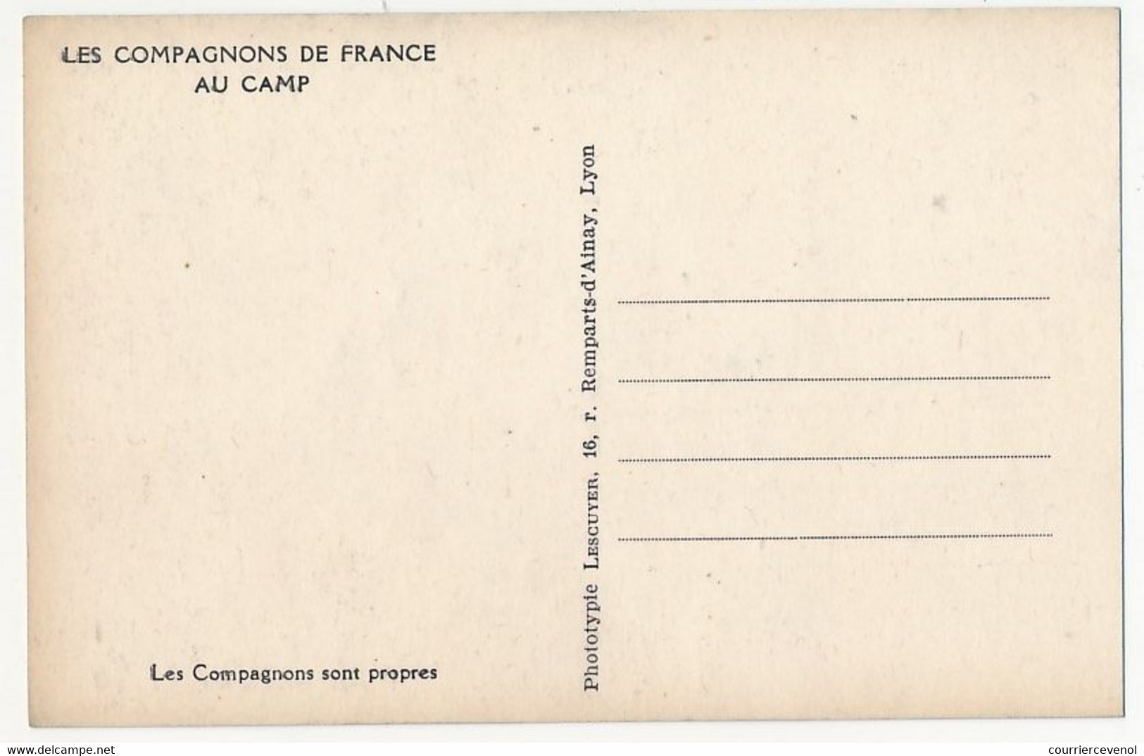 CPSM -  LES COMPAGNONS DE FRANCE Au Camp - Les Compagnons Sont Propres - Guerre 1939-45