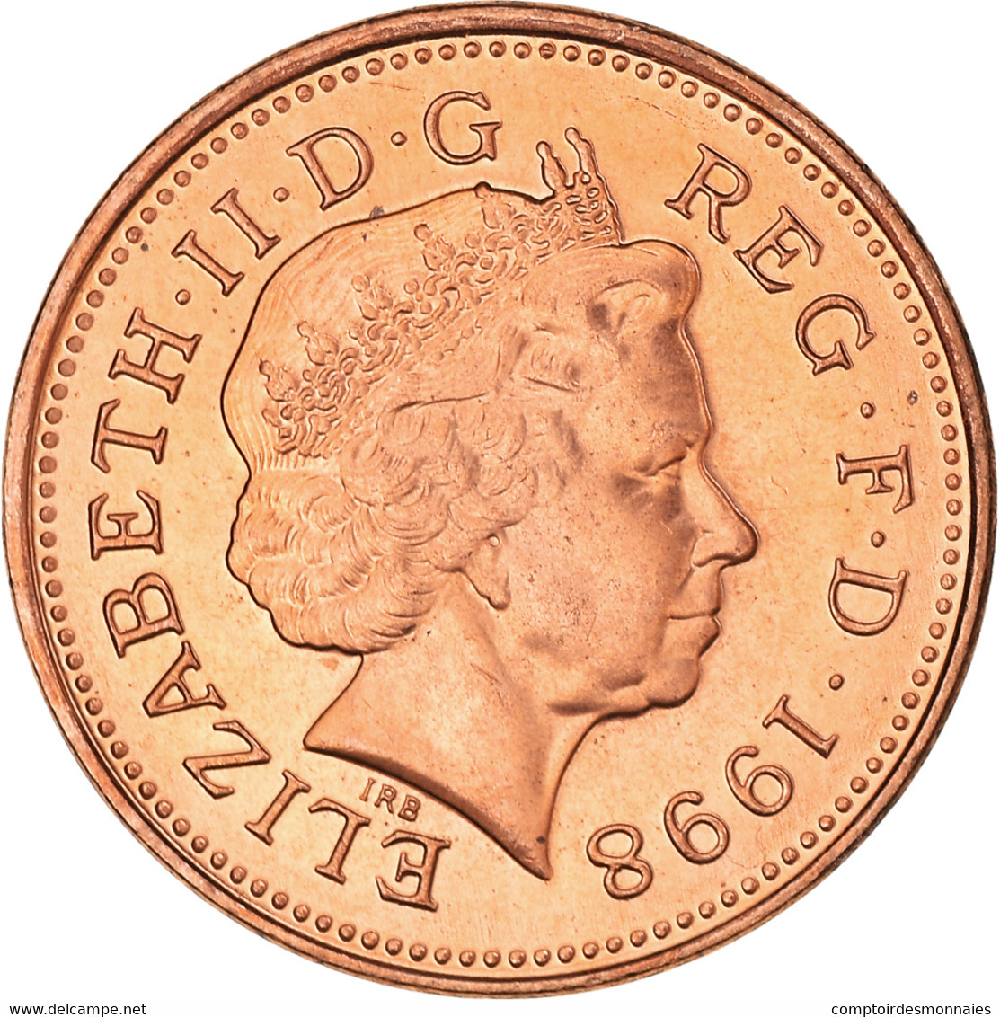 Monnaie, Grande-Bretagne, Elizabeth II, Penny, 1998, SPL+, Cuivre Plaqué Acier - 1/2 Penny & 1/2 New Penny