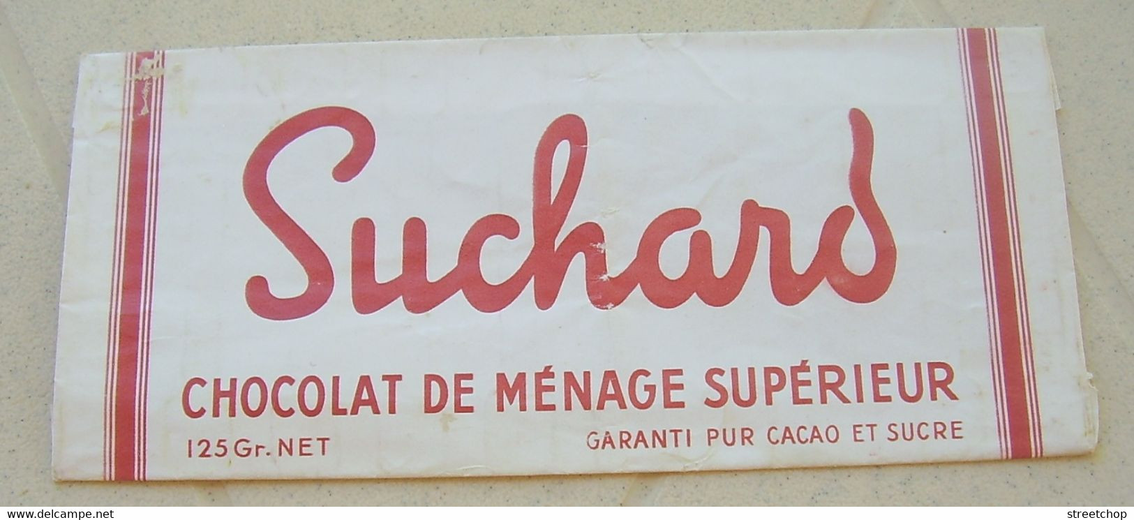 Ancienne Etiquette Emballage Tablette Chocolat Suchard,no Image ,chromo - Autres & Non Classés