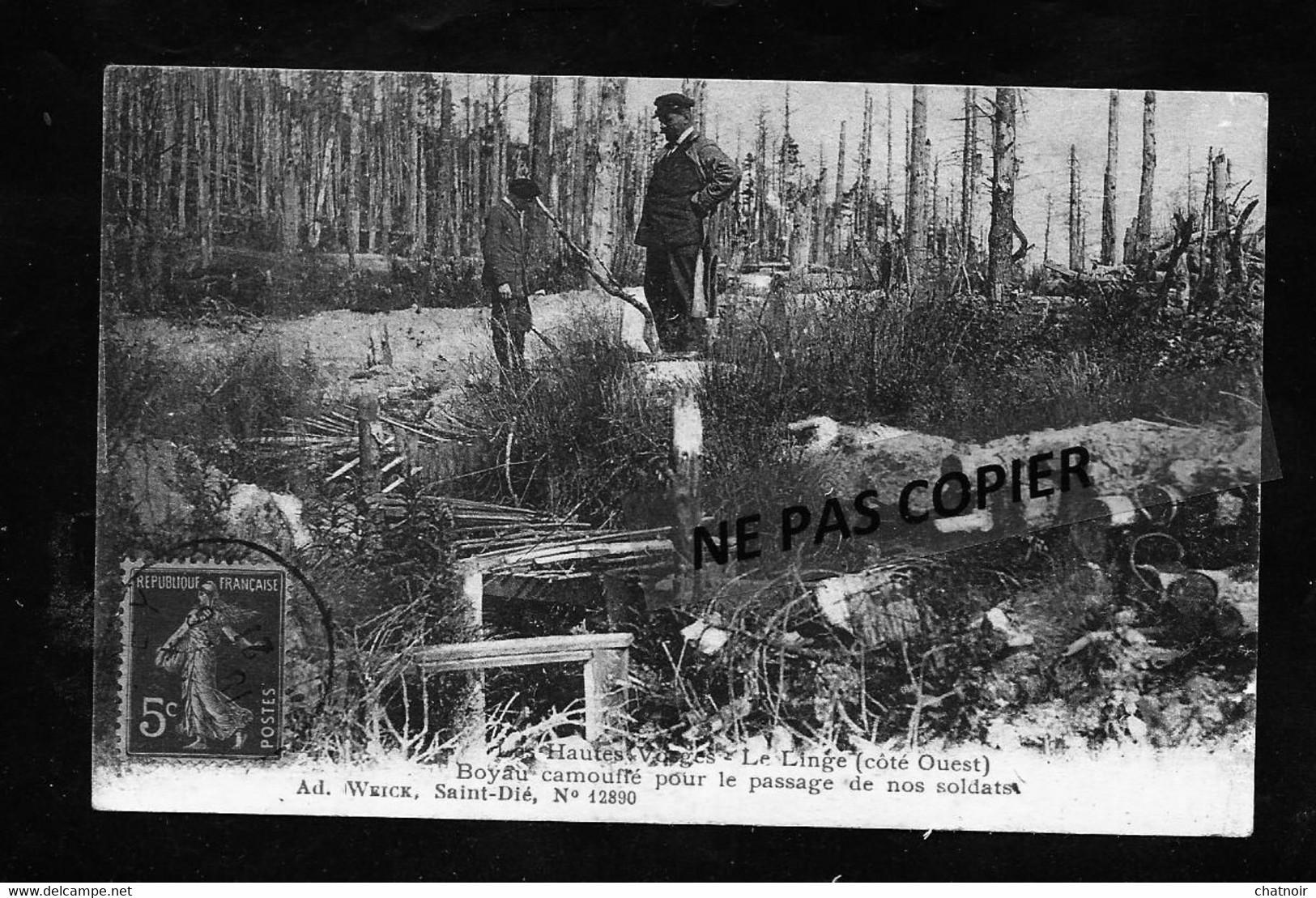 LES HAUTES VOSGES  Le Linge  Boyau Camouflé Pour Le Passage De Nos Soldats - Other